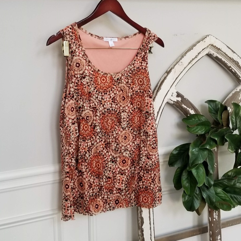 Flutter Top In Coral And Brown - image 1